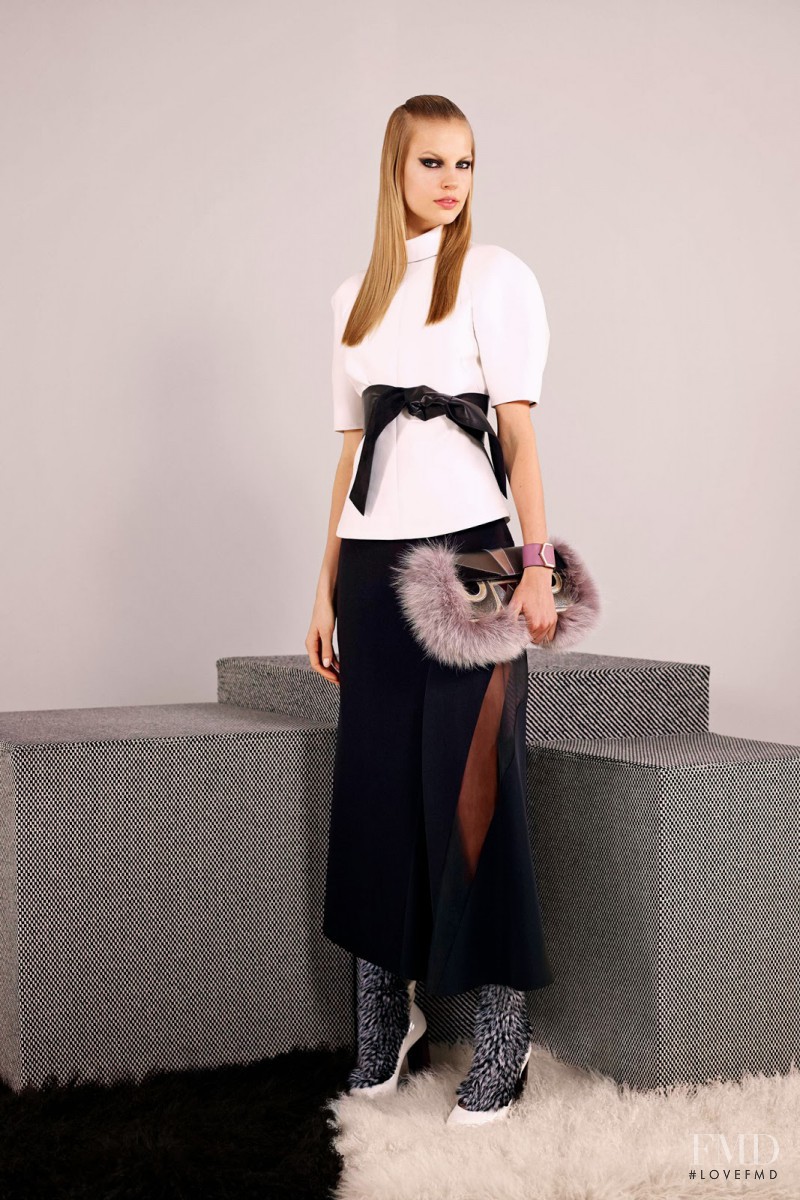 Elisabeth Erm featured in  the Fendi fashion show for Pre-Fall 2014