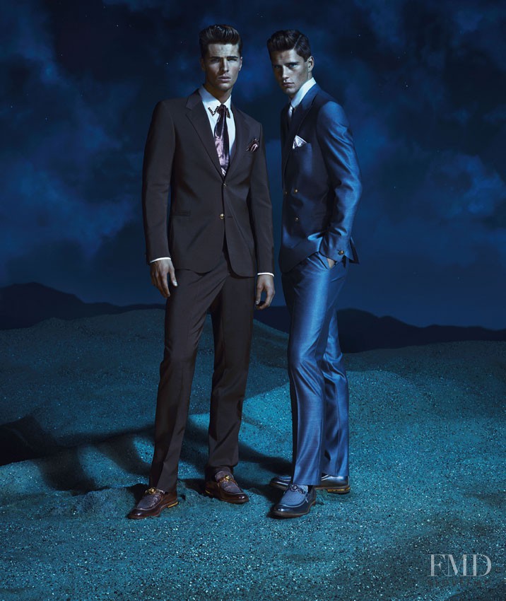 Edward Wilding featured in  the Versace advertisement for Spring/Summer 2013