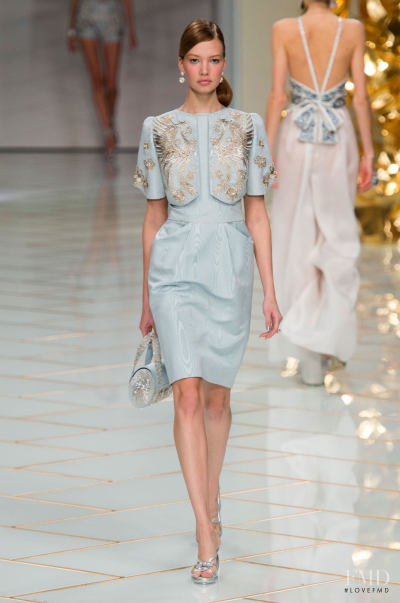 Kid Plotnikova featured in  the Guo Pei fashion show for Spring/Summer 2016