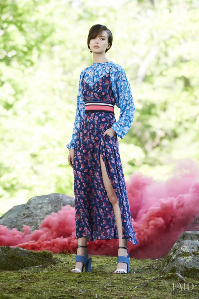 Kid Plotnikova featured in  the Tanya Taylor fashion show for Resort 2016