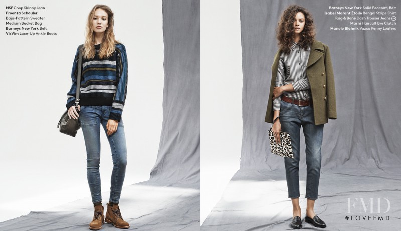 Kid Plotnikova featured in  the Barneys New York Denim Days lookbook for Autumn/Winter 2014