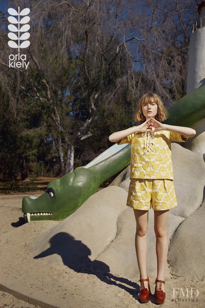 Lou Schoof featured in  the Orla Kiely advertisement for Spring/Summer 2016