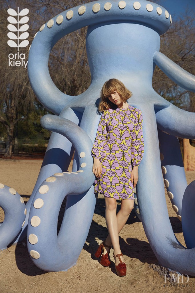 Lou Schoof featured in  the Orla Kiely advertisement for Spring/Summer 2016