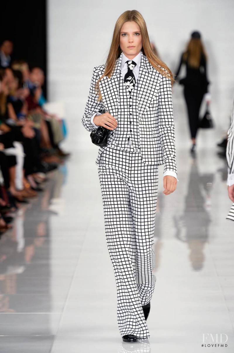 Caroline Brasch Nielsen featured in  the Ralph Lauren Collection fashion show for Spring/Summer 2014