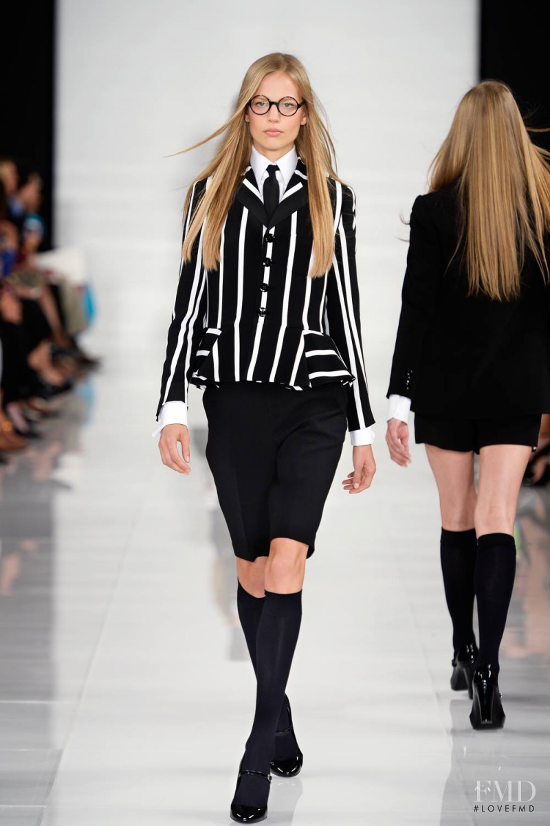 Elisabeth Erm featured in  the Ralph Lauren Collection fashion show for Spring/Summer 2014