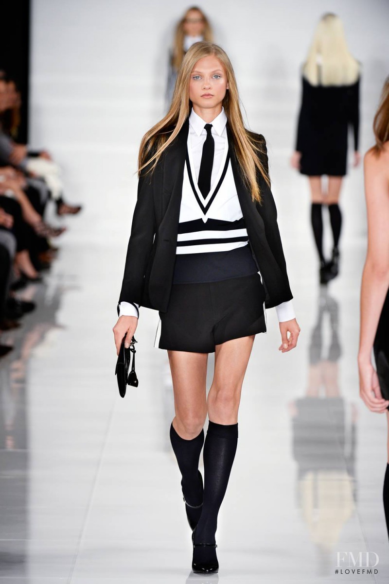 Anna Selezneva featured in  the Ralph Lauren Collection fashion show for Spring/Summer 2014