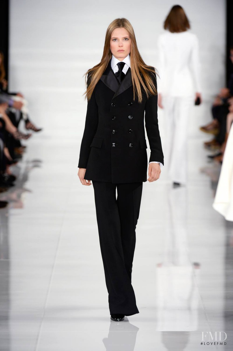 Caroline Brasch Nielsen featured in  the Ralph Lauren Collection fashion show for Spring/Summer 2014