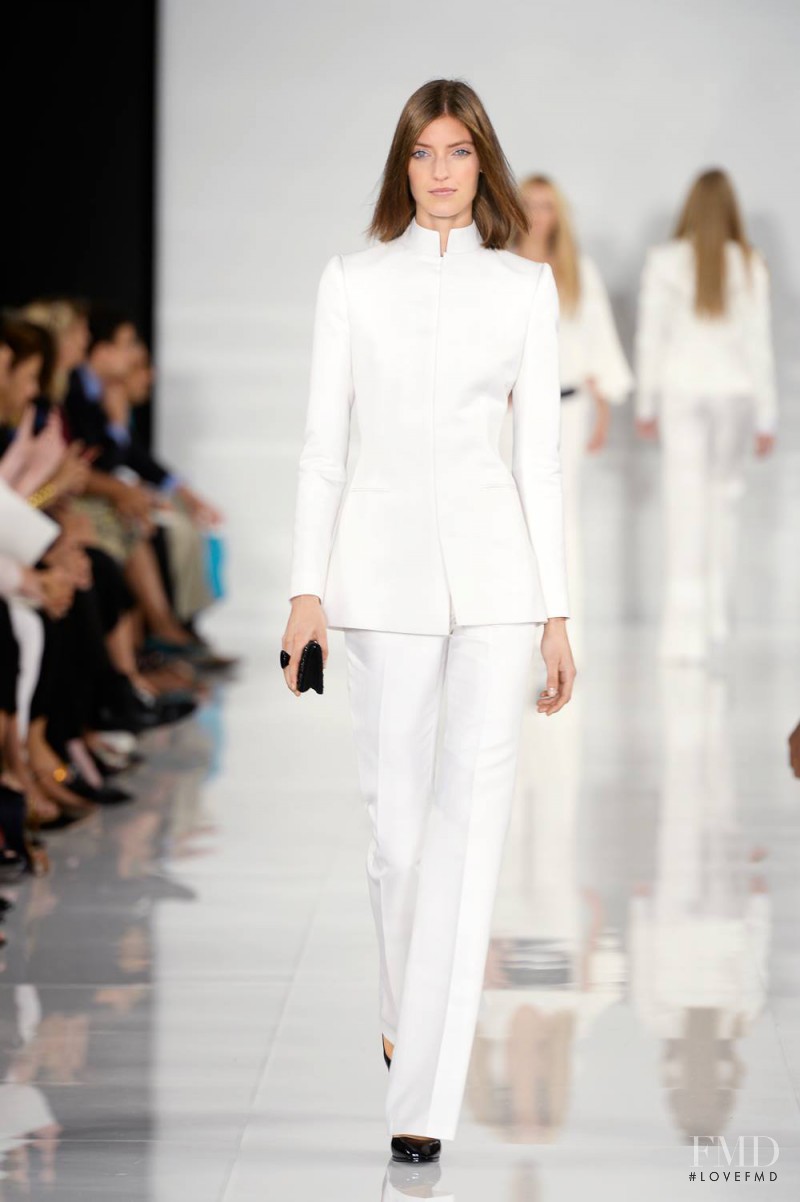 Marikka Juhler featured in  the Ralph Lauren Collection fashion show for Spring/Summer 2014