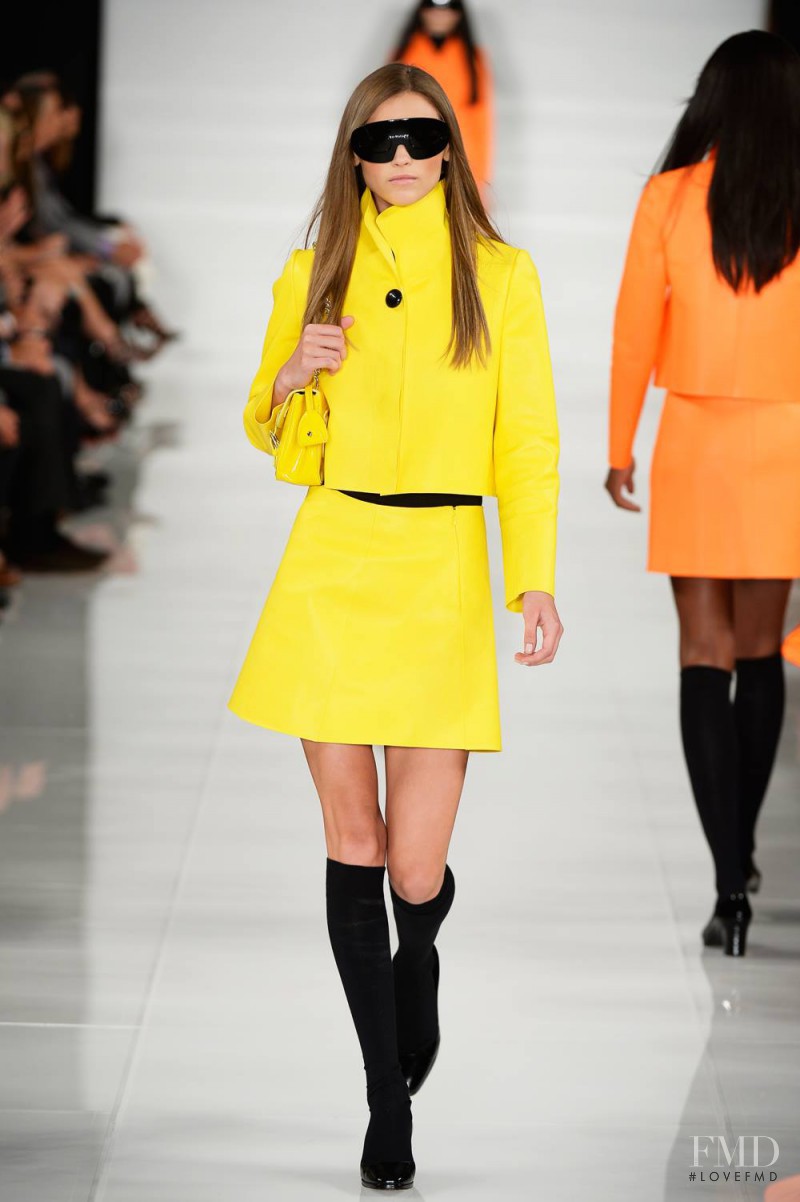 Mila Krasnoiarova featured in  the Ralph Lauren Collection fashion show for Spring/Summer 2014