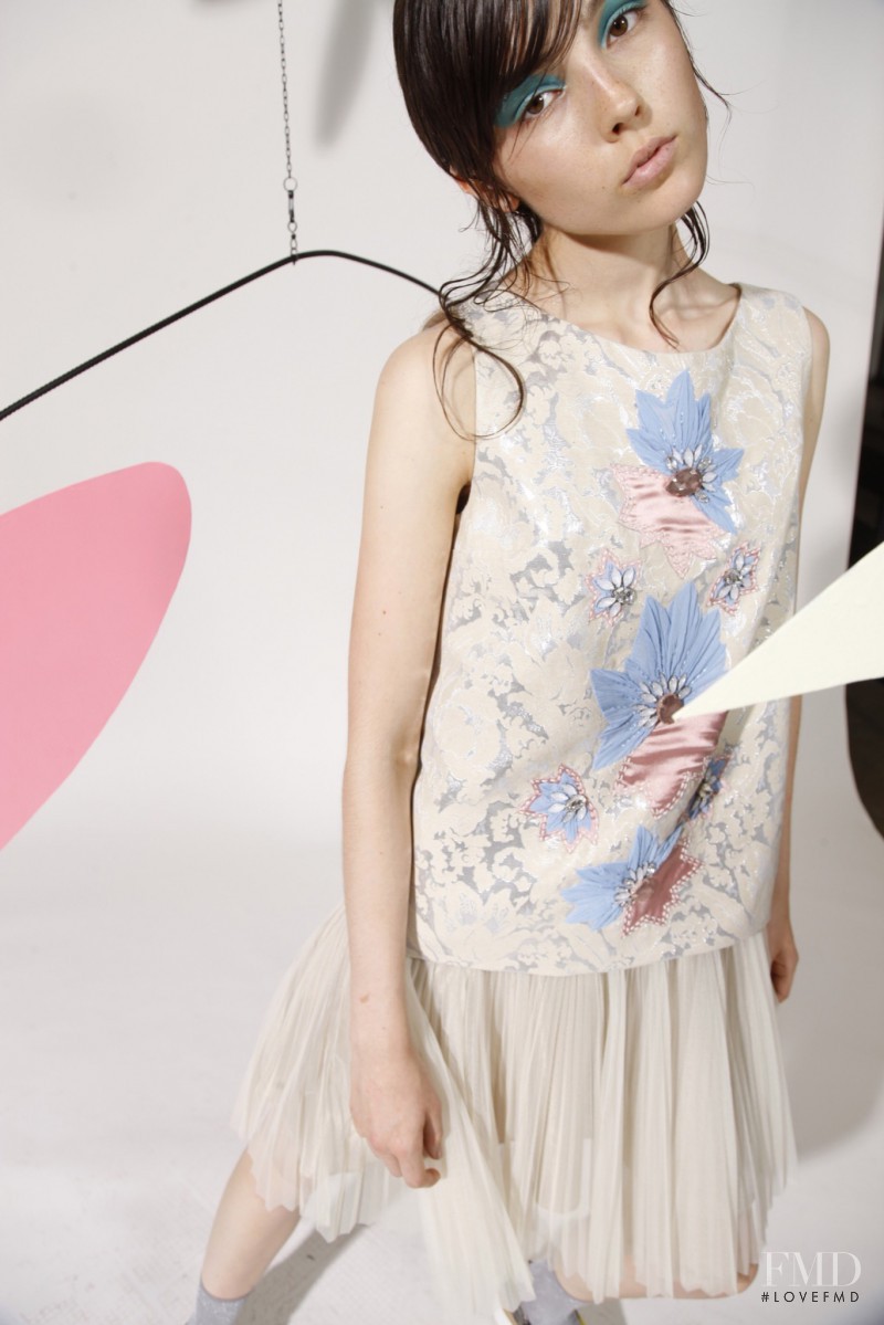 Lary Müller featured in  the Antonio Marras fashion show for Resort 2016