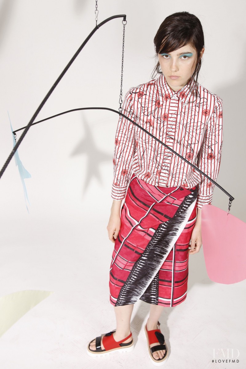 Lary Müller featured in  the Antonio Marras fashion show for Resort 2016