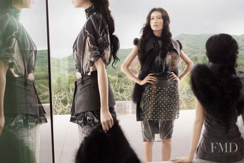 Shu Pei featured in  the Vera Wang advertisement for Fall 2012