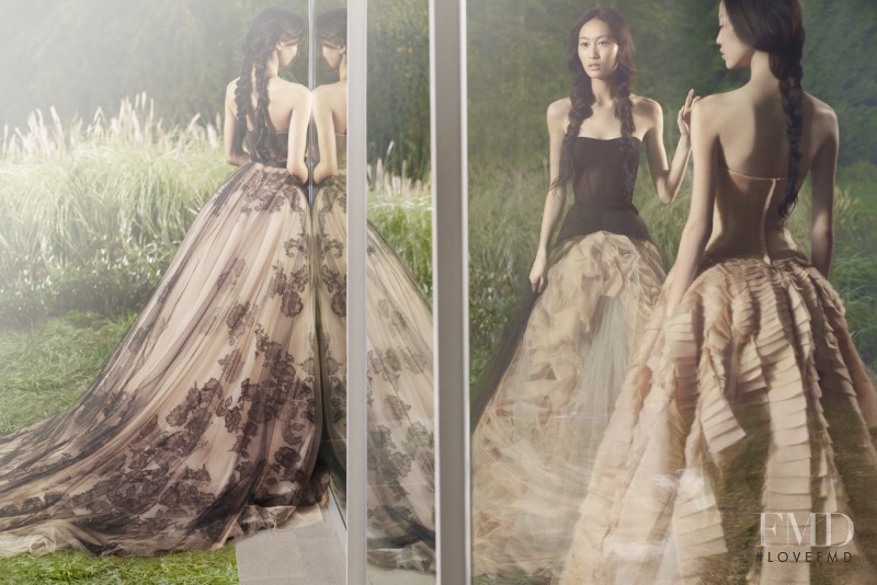 Shu Pei featured in  the Vera Wang advertisement for Fall 2012