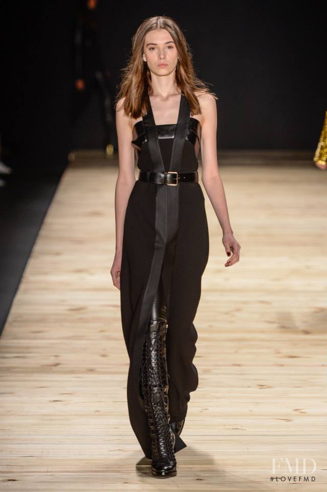 Jaque Cantelli featured in  the Tufi Duek fashion show for Autumn/Winter 2015