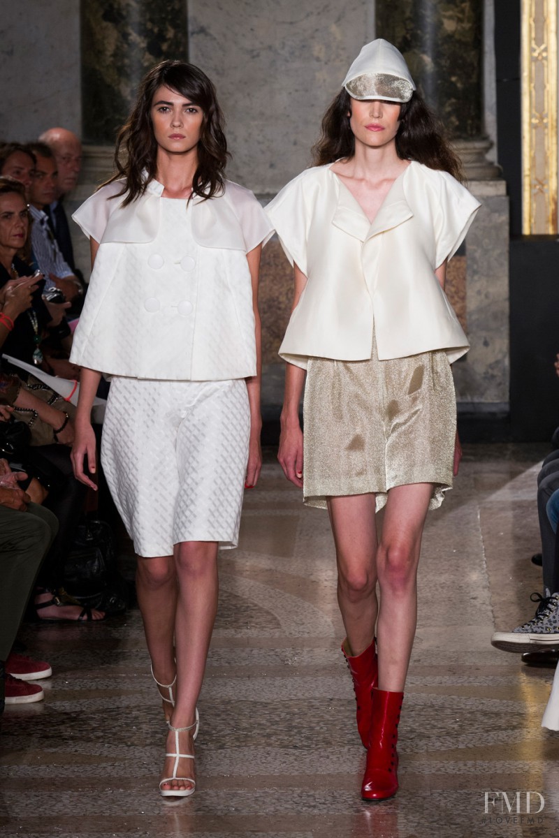 Dasha Khlynova featured in  the Mila Schön fashion show for Spring/Summer 2014