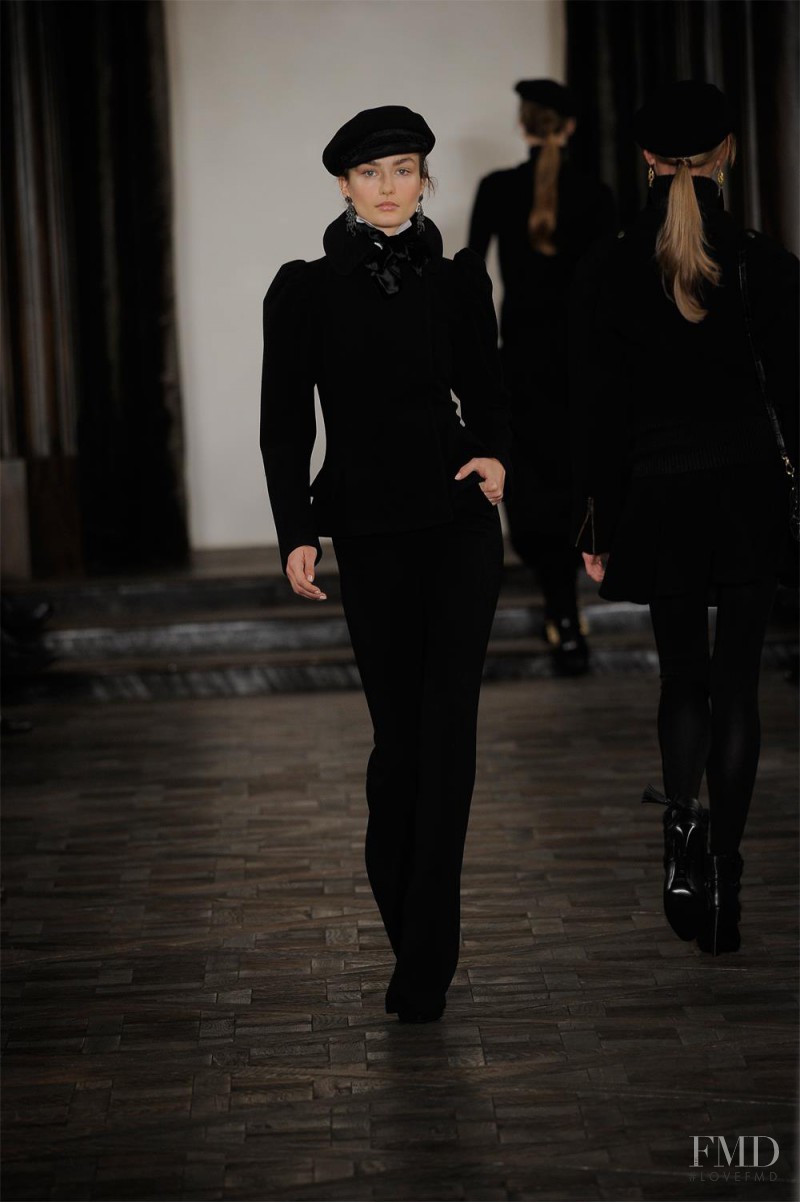Andreea Diaconu featured in  the Ralph Lauren Collection fashion show for Autumn/Winter 2013