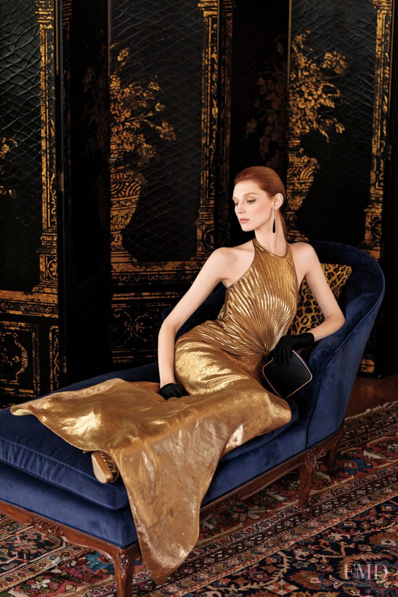 Olga Sherer featured in  the Ralph Lauren Collection catalogue for Fall 2012