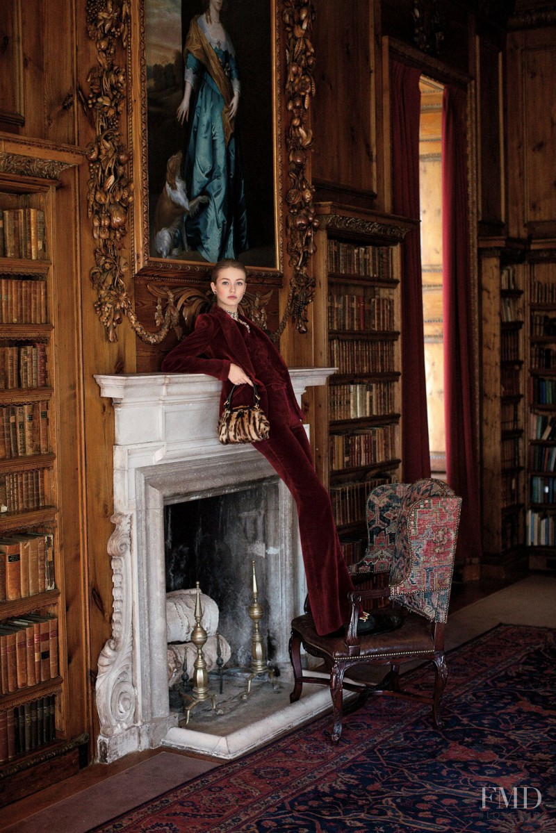 Kristina Romanova featured in  the Ralph Lauren Collection catalogue for Fall 2012