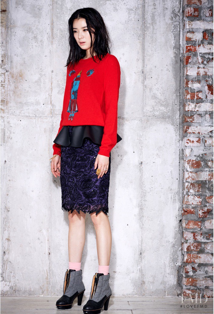 Irene Kim featured in  the Steve J and Yoni P lookbook for Autumn/Winter 2012