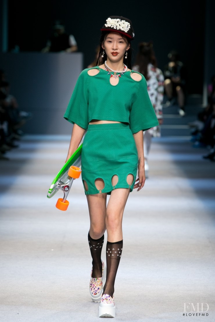 Irene Kim featured in  the Steve J and Yoni P fashion show for Spring/Summer 2014