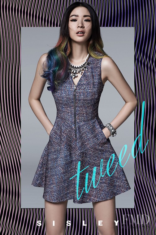 Irene Kim featured in  the Sisley tweed advertisement for Autumn/Winter 2014