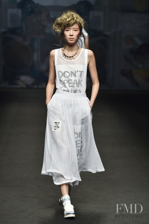 Irene Kim featured in  the Steve J and Yoni P fashion show for Spring/Summer 2015