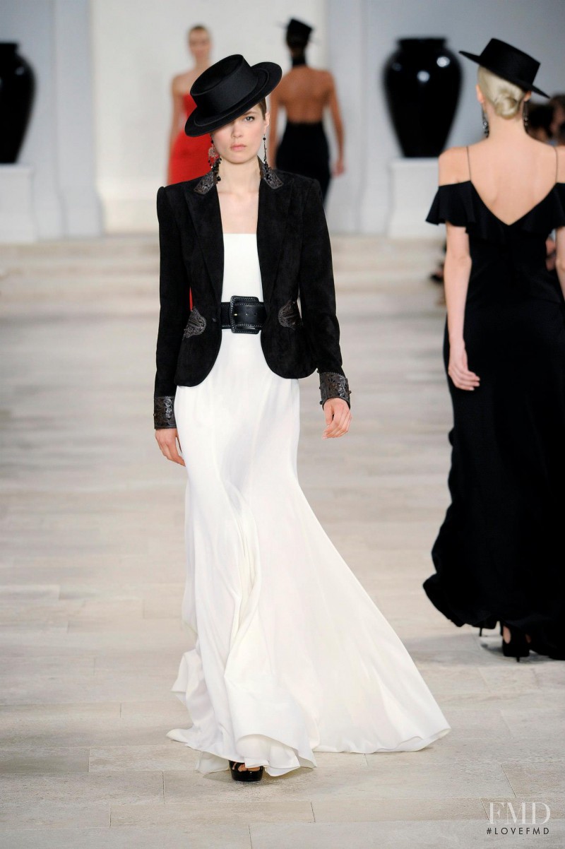 Caroline Brasch Nielsen featured in  the Ralph Lauren Collection fashion show for Spring/Summer 2013