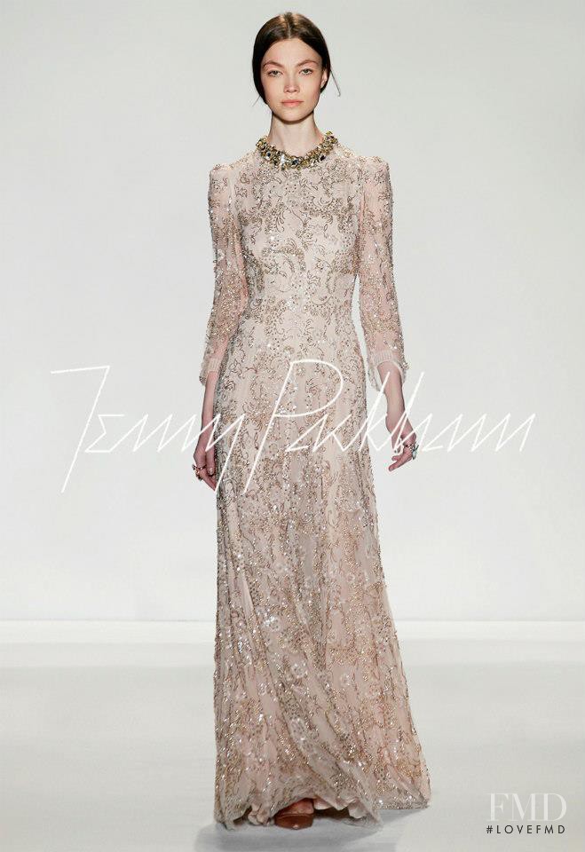 Elina Ivanova featured in  the Jenny Packham fashion show for Autumn/Winter 2013