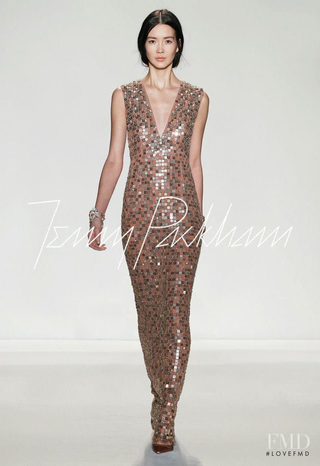 Jennifer Koch featured in  the Jenny Packham fashion show for Autumn/Winter 2013