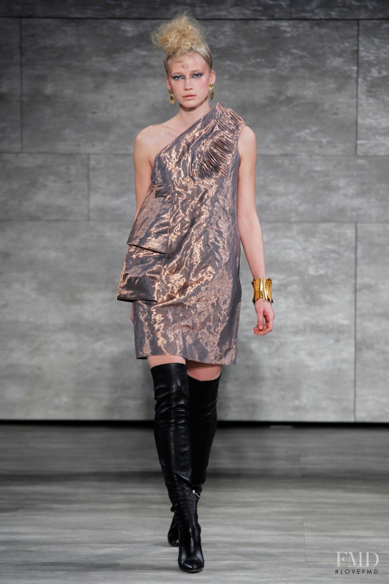 Ella Petrushko featured in  the Katya Leonovich fashion show for Autumn/Winter 2014