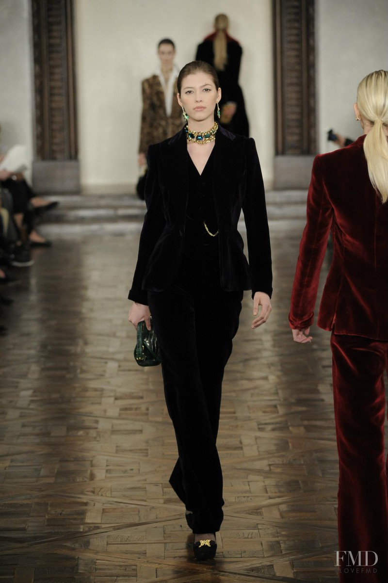 Yulia Kharlapanova featured in  the Ralph Lauren Collection fashion show for Autumn/Winter 2012