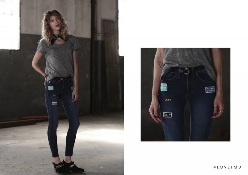 Dana Luz Almada featured in  the Riffle Jeans lookbook for Autumn/Winter 2016