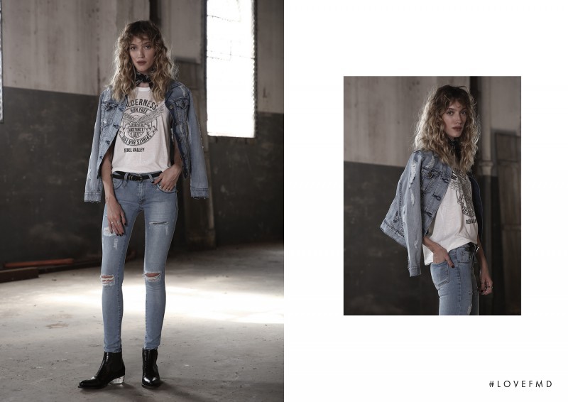 Dana Luz Almada featured in  the Riffle Jeans lookbook for Autumn/Winter 2016