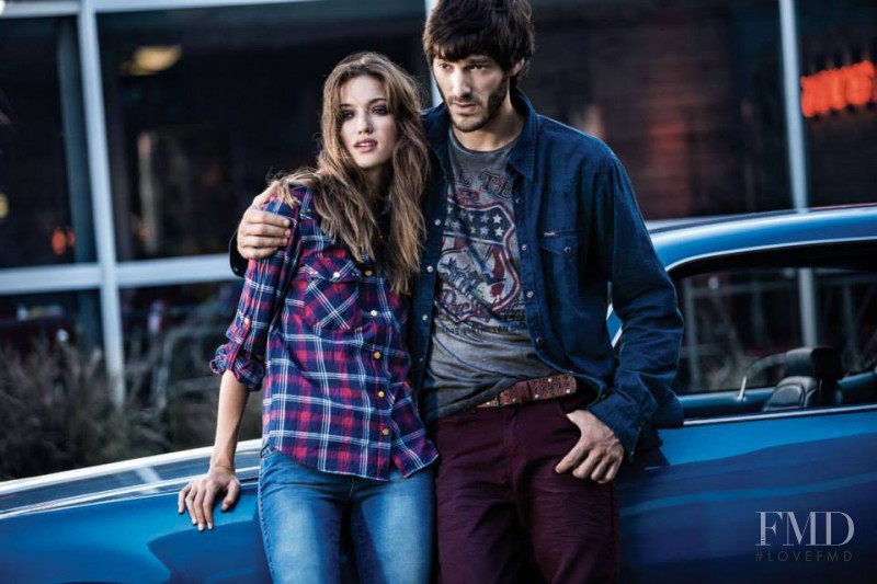 Dana Luz Almada featured in  the Wrangler lookbook for Autumn/Winter 2014