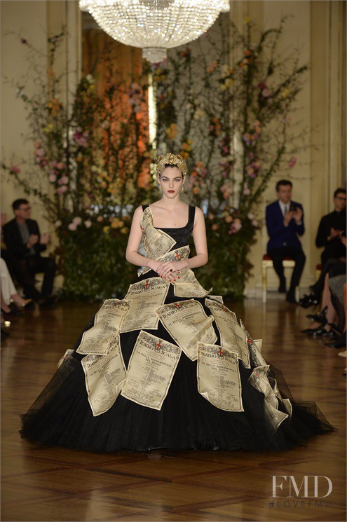 Vittoria Ceretti featured in  the Dolce & Gabbana Alta Moda fashion show for Spring/Summer 2015