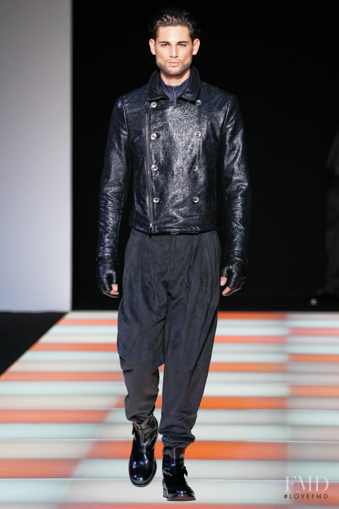 Jonathan Valdez featured in  the Giorgio Armani fashion show for Autumn/Winter 2012