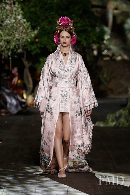 Birgit Kos featured in  the Dolce & Gabbana Alta Moda fashion show for Autumn/Winter 2016