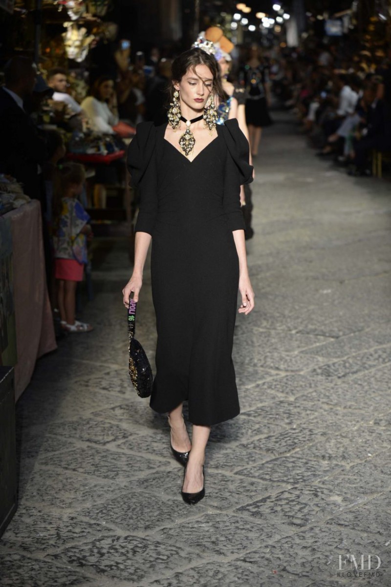Amanda Googe featured in  the Dolce & Gabbana Alta Moda fashion show for Autumn/Winter 2016