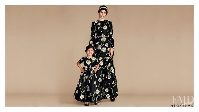 Giulia Manini featured in  the Dolce & Gabbana Mother & Daughter lookbook for Spring/Summer 2016