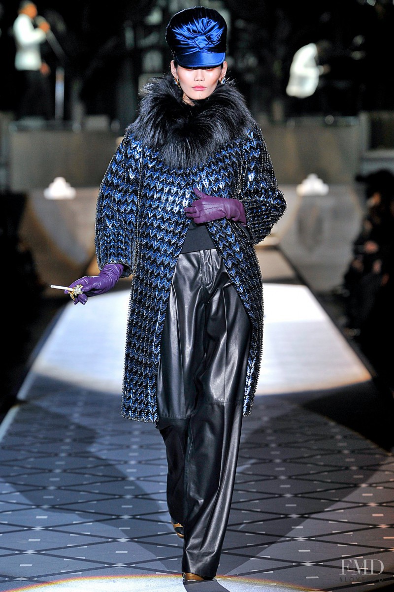 Ming Xi featured in  the DSquared2 fashion show for Autumn/Winter 2013