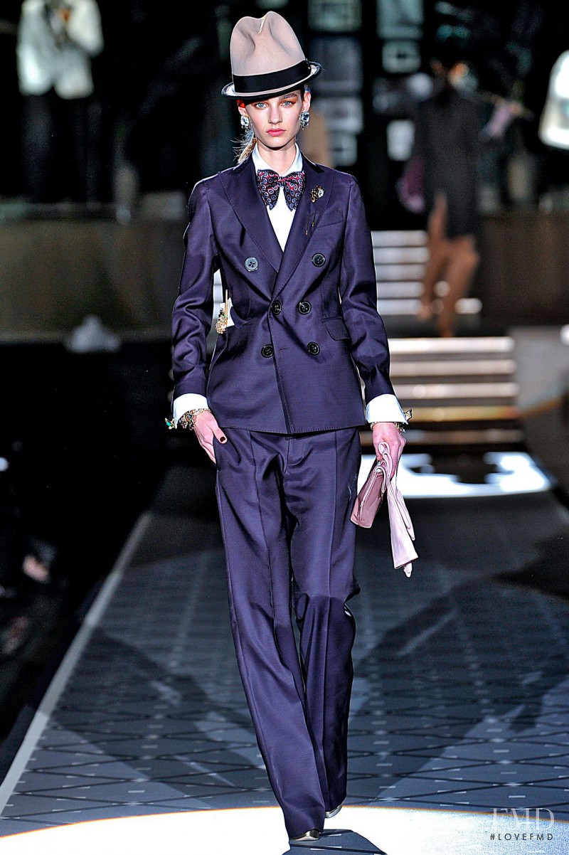 Maartje Verhoef featured in  the DSquared2 fashion show for Autumn/Winter 2013