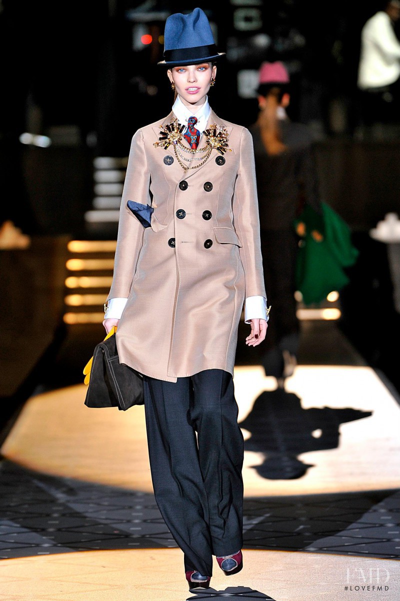 Sasha Luss featured in  the DSquared2 fashion show for Autumn/Winter 2013