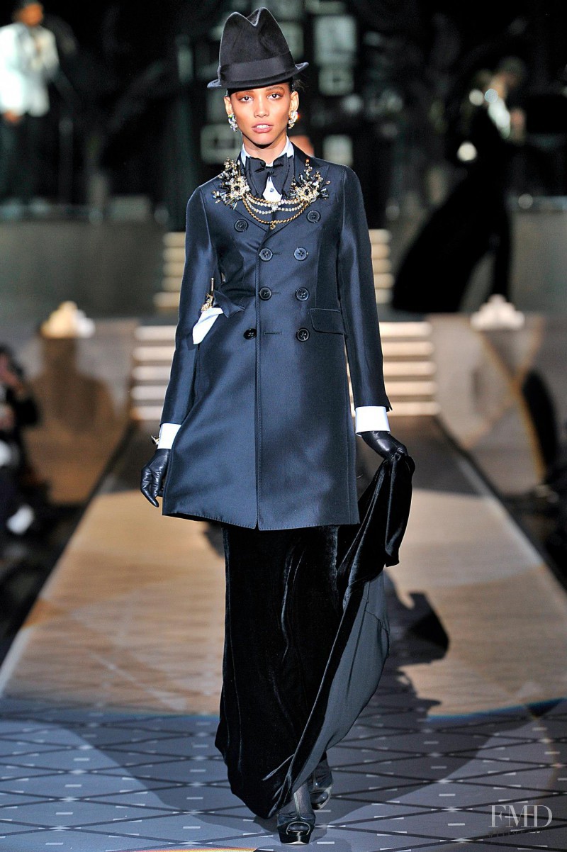 Cora Emmanuel featured in  the DSquared2 fashion show for Autumn/Winter 2013