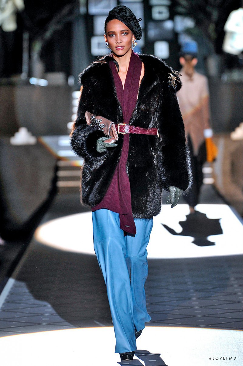 Cora Emmanuel featured in  the DSquared2 fashion show for Autumn/Winter 2013