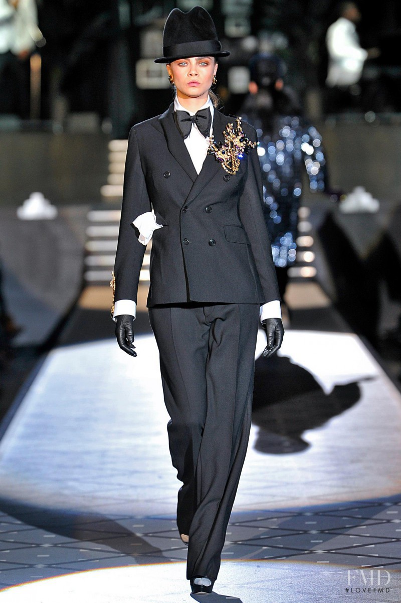 Cara Delevingne featured in  the DSquared2 fashion show for Autumn/Winter 2013