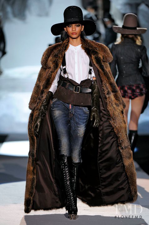 Chanel Iman featured in  the DSquared2 fashion show for Autumn/Winter 2011