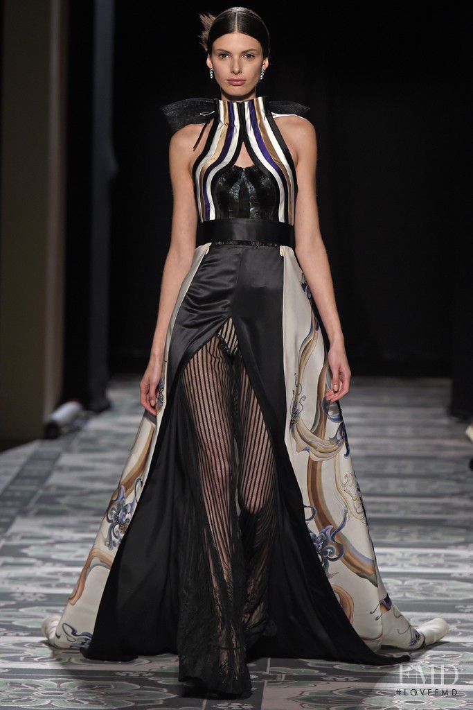 Giulia Manini featured in  the Laurence Xu fashion show for Spring/Summer 2015