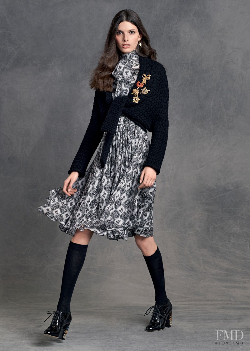 Giulia Manini featured in  the Dolce & Gabbana lookbook for Autumn/Winter 2015