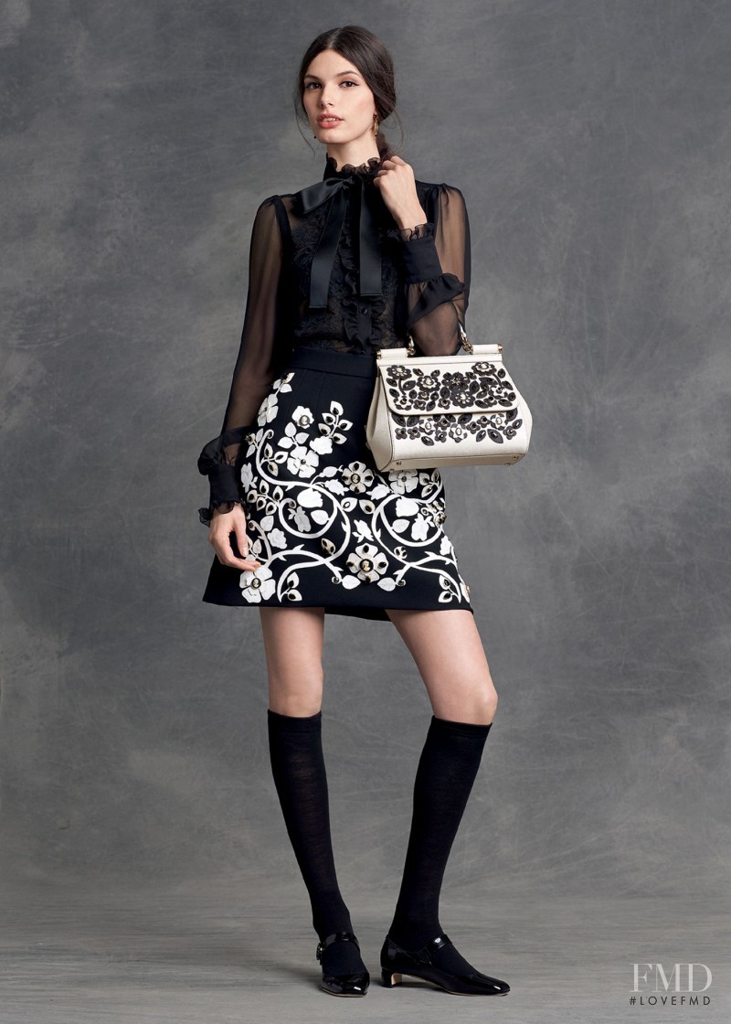 Giulia Manini featured in  the Dolce & Gabbana lookbook for Autumn/Winter 2015