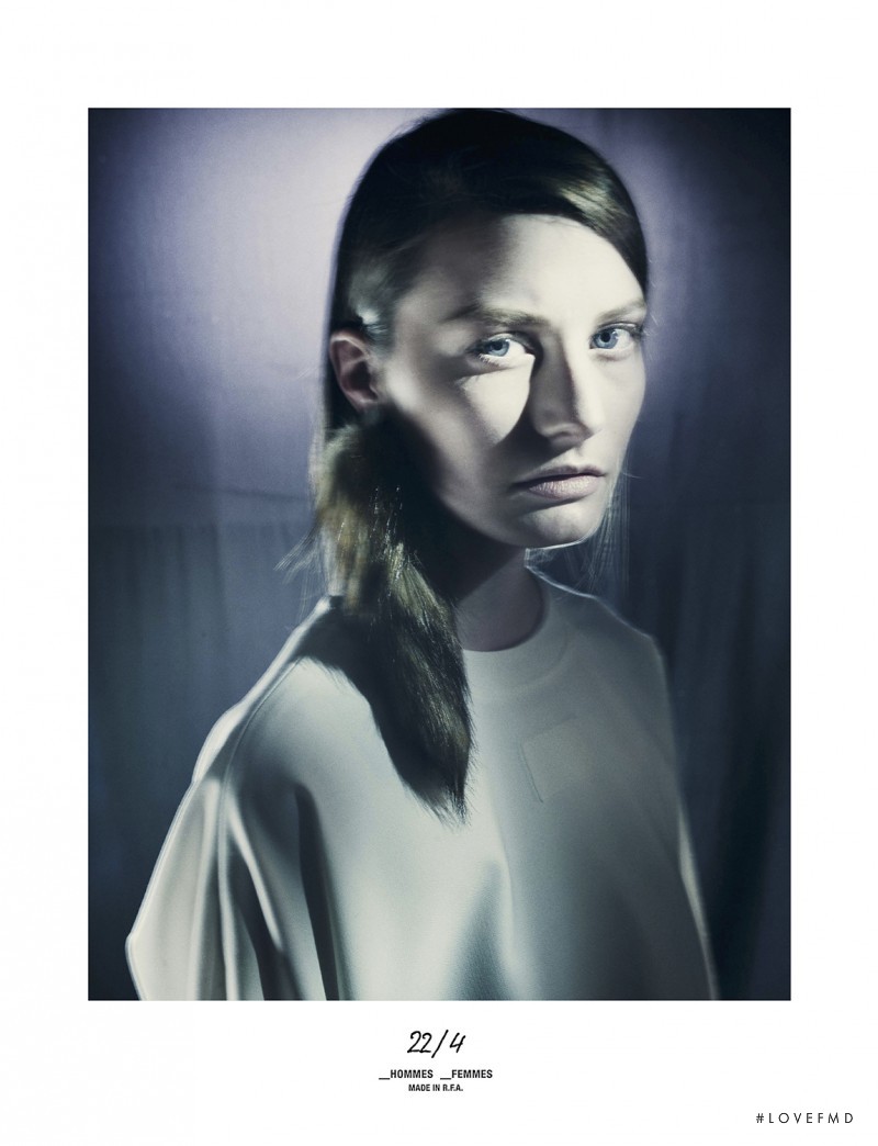 Viktoria Machajdik featured in  the 22/4 Fluorescent Blues  advertisement for Autumn/Winter 2015